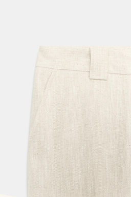 PANTAL?N RECTO TEJIDO R?STICO / Beige claro - Zara фото 8