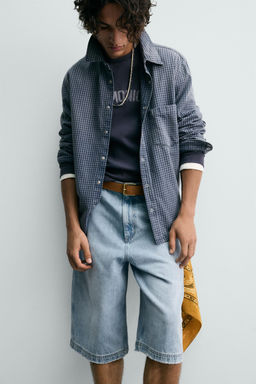 LIMITED EDITION RELAXED FIT DENIM BERMUDA SHORTS - Zara фото 5