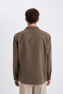 Хлопковая рубашка с длинными рукавами Relax Fit - Defacto фото 10