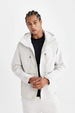 Водоотталкивающее водонепроницаемое пальто с капюшоном стандартной посадки DeFactoFit  фото 4