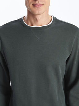 Bisiklet Yaka Uzun Kollu Erkek Sweatshirt