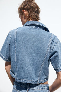 Z1975 CROPPED DENIM SHIRT - Zara фото 4