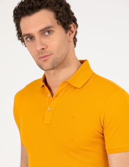 Koyu Sar_ Polo Yaka Slim Fit Basic Merserize T-shirt
