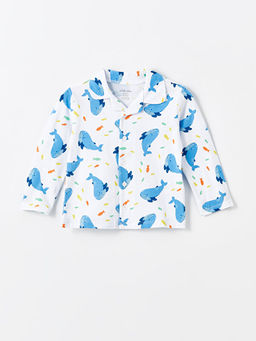 Polo Yaka Uzun Kollu Bask?l? Erkek Bebek Pijama Tak?m - Waikiki фото 2