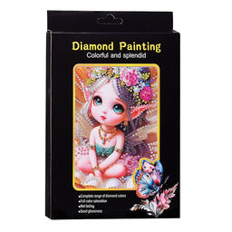 Мозаика алмазная "Малышка в ракушке" 15*20см