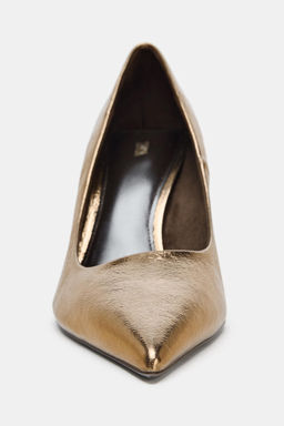METALLIC EFFECT HIGH-HEEL SHOES - Zara фото 3