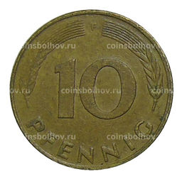 Монета 10 пфеннигов 1989 года F Германия