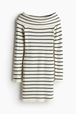 Vestido off-the-shoulder en punto de canale - H&m фото 4