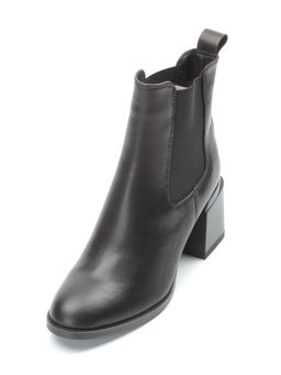 01-PCM450-1 BLACK Ботинки Челси демисезонные женские (натуральная кожа, байка) - Фабричный китай фото 5