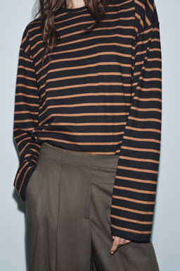STRIPED LONG SLEEVE T-SHIRT - Zara фото 5