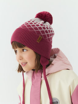 Шапка из смесовой шерсти Ромбы фуксия