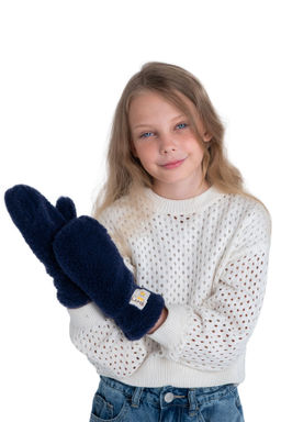 Варежки детские меховые ваниль - Woollamb фото 31