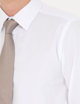 Beyaz Slim Fit Uzun Kollu G_mlek