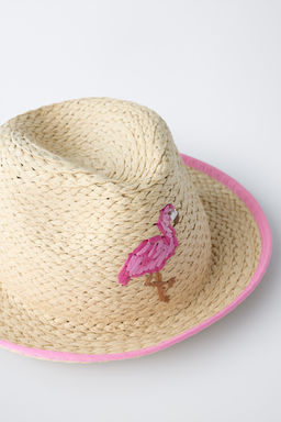 GORRO PAJA BORDADO / Rosa - Zara фото 3