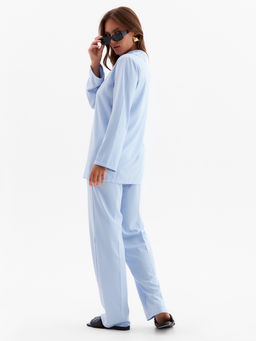 Костюм женский (рубашка, брюки) MINAKU: Green trend, размер 46, голубой