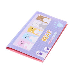 Блок-закладки с липким краем, 20 листов, 7 цветов, 57×17 мм, 60×60 мм, 57×36 мм «Мишки»