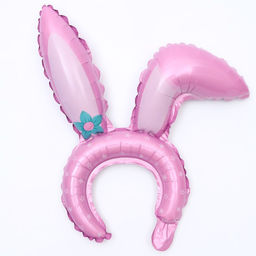 Цена за 5 шт. Шар фольгированный Ободок зайки, розовый