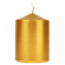 Свеча "Столбик" д6см, h8,5см, золотой, время горения 12ч, 188гр (Россия)