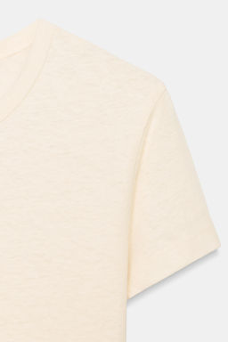 CAMISETA MANGA CORTA ALGOD?N / Crudo - Zara фото 4
