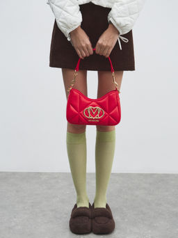 Женская сумка на плечо LOVE MOSCHINO EMBOSSED Q Артикул 4561075, рубиновый  фото 5