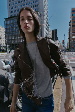 FAUX LEATHER BIKER JACKET