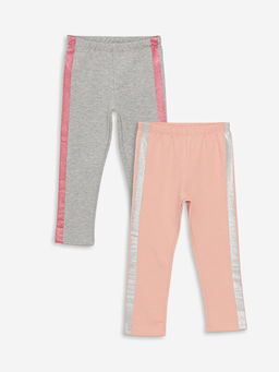 Beli Lastikli Bask?l? K?z Bebek Tayt 2li