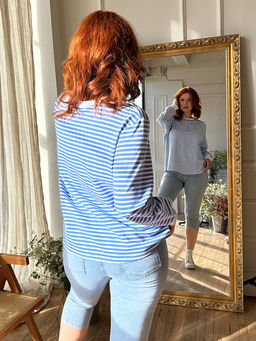 Капри джинсовые больших размеров женские ниже колена - Almond фото 13