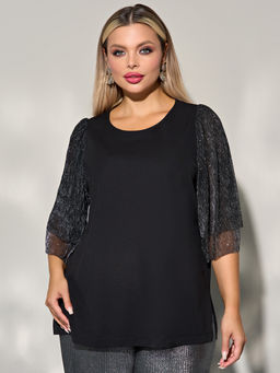 Блузка 0208-2 черный каменный