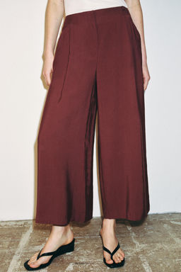 PANTAL?N CULOTTE PINZAS / Burdeos - Zara фото 4