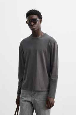 COTTON - HEMP T-SHIRT - Zara фото 4