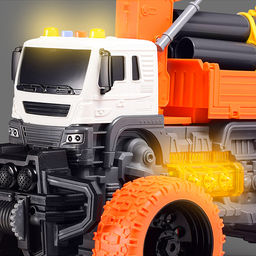 Машина "МегаСтрой" 1:16 (свет, звук) в коробке (цвет оранжевый)