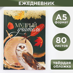 Ежедневник, твёрдая обложка, формат А5, 80 листов Мудрый учитель