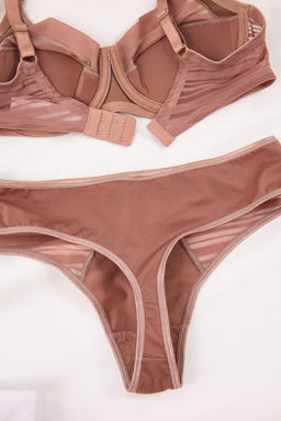 Vizon Micro Cizgili Kaps?z Ic Camas?r? Tak?m? THMAW26CC00027