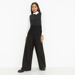 Блуза комбинированная Кейт Мосс отдыхает (black) - Charutti фото 4