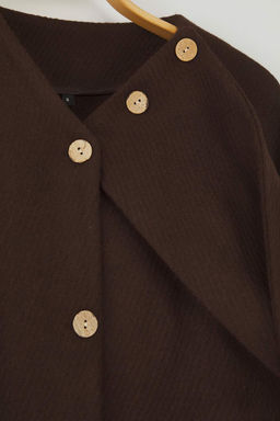 Kahverengi Oversize Kal?p C?kar?labilir Sal Detayl? Kase Ince Ceket Mont TWOAW26MO00117 - Trendyolmilla фото 7