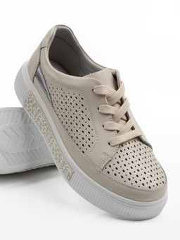 03-C322-2A BEIGE Полуботинки летние женские (натуральная кожа) - Фабричный китай фото 16