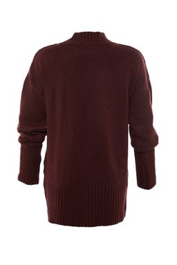 Bordo Genis Kal?p Yumusak Dokulu Basic Triko Kazak TWOAW23KZ00490 - Trendyolmilla фото 7