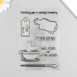 Штамп для творчества силикон «Цыплёнок в чашке», 16×11 см