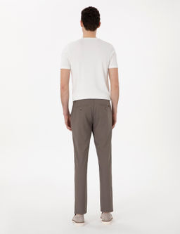 Vizon Slim Fit Beli Lastikli Kanvas Pantolon