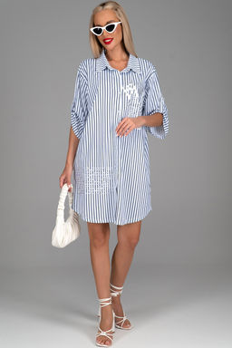 Платье  рубашка Молли (мелкая полоска) - Эльза фото 12