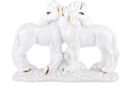Фигурка декоративная 11*4*8,5 см Лошади белая с золотом, фарфор - Elan gallery фото 4