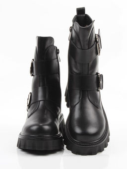 04-PAX40-1Z BLACK Ботинки зимние женские (натуральная кожа, 100% шерсть) размер 38 маломерит на пол