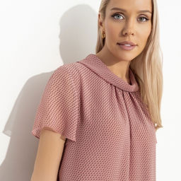 Платье с декоративным воротником Мечтательная (розовый) - Charutti фото 3