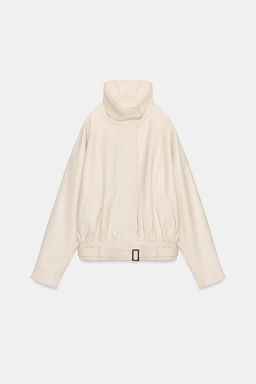CHAQUETA BOMBER EFECTO PIEL / Crema - Zara фото 4