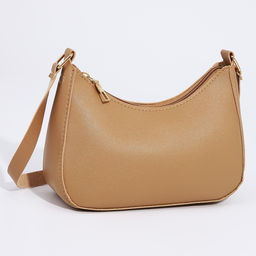 Сумка багет из искусственной кожи, 19х15х6.5 см, бежевый цвет - Nazamok фото 3