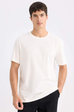 New Regular Fit Bisiklet Yaka Basic Duz K?sa Kollu Tisort - Defacto фото 15