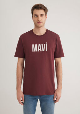 Mavi Logo Bask?l? Bordo Tisort  фото 4