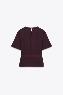 SHORT SLEEVE BELTED TOP - Zara фото 8