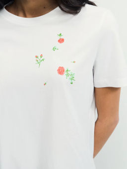 Футболка из хлопка с принтом / Zarina фото 6