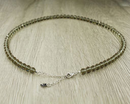 Султанит, круглые гранёные бусины 6мм "Соблазн", бусы длиной 45...51см